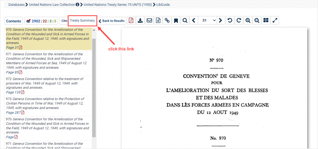 screenshot of treaty in HeinOnline's United Nations Law Collection
