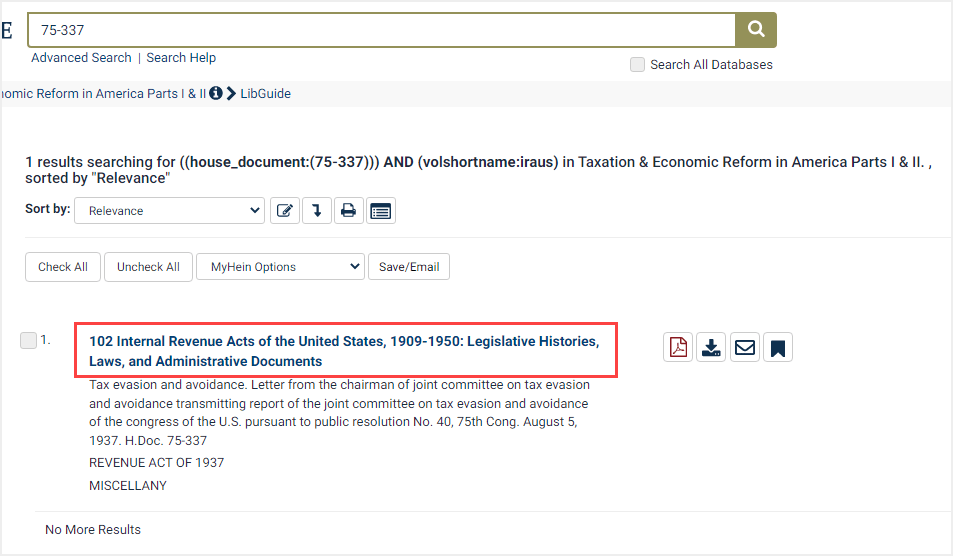 screenshot of search results