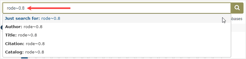 Fuzzy search example with parameter value in the law journal library