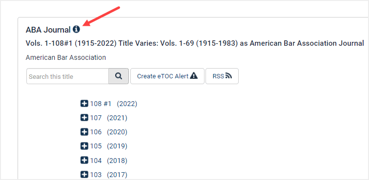 image of title listing in HeinOnline
