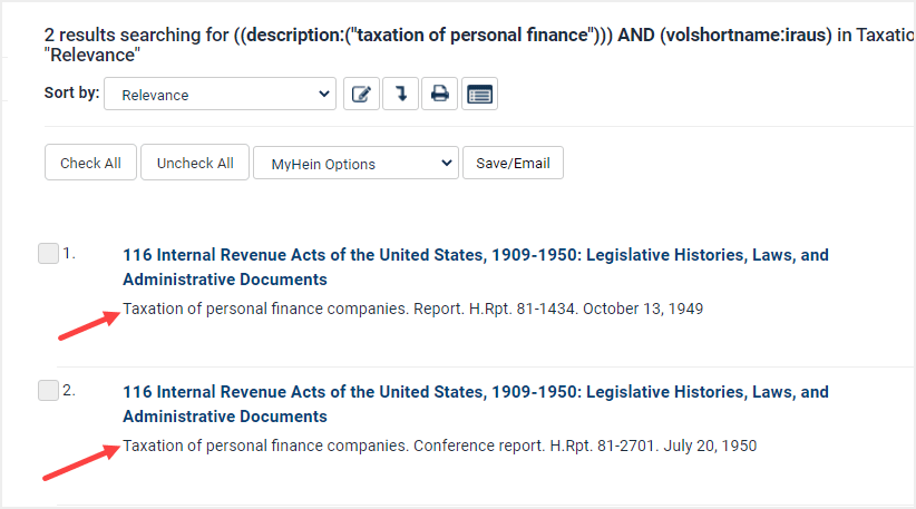 image of search results in HeinOnline