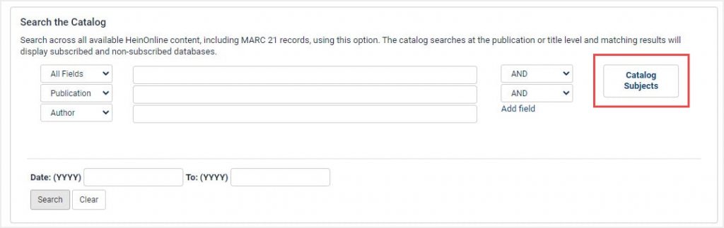 image of catalog subjects tool