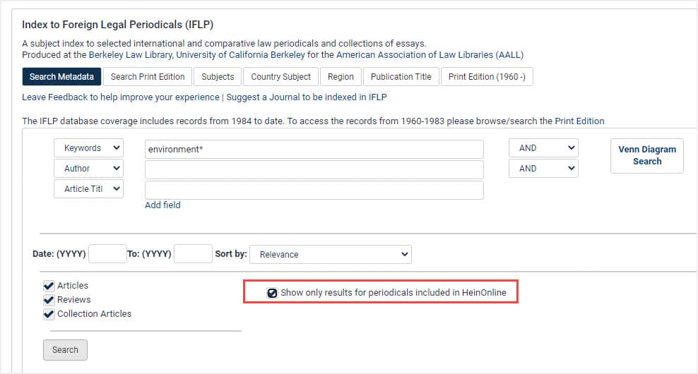 image of search option in IFLP