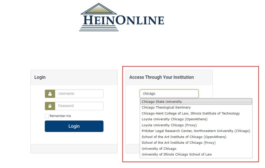 Off-Campus/Remote Access - HeinOnline Knowledge Base