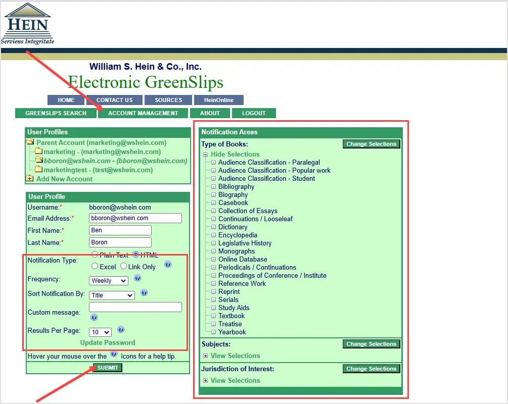 How to Configure GreenSlips Email Alerts - HeinOnline Knowledge Base