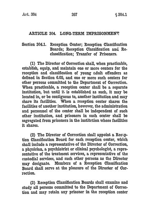 screenshot from a section of the Model Penal Code in the American Law Institute Library